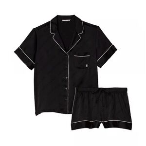 Victoria's Secret Black Sleepwear with White Trim